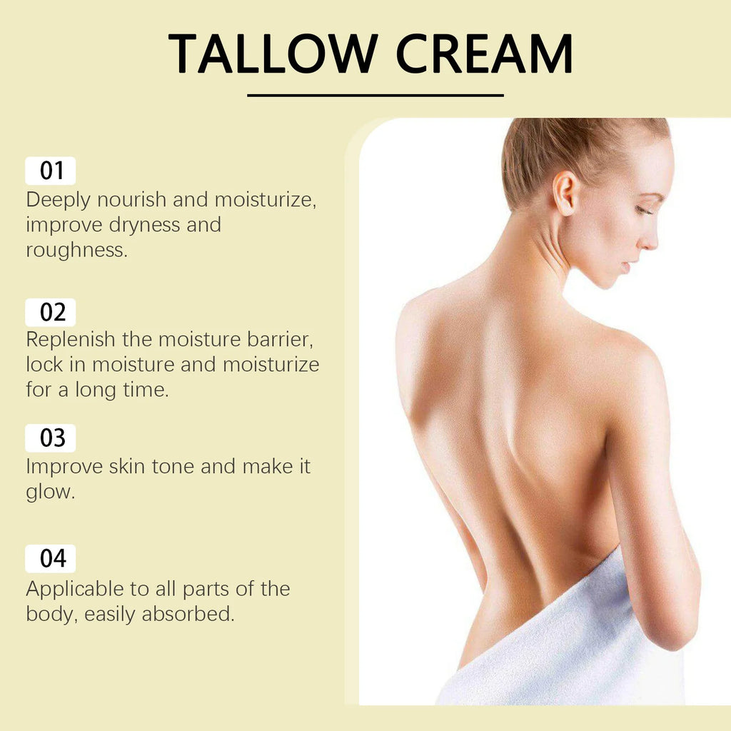 Beef Tallow for Skin, Tallow and Honey Cream, Organic Beef Tallow Balm for Face Moisturizer with Wild Honey for All Purpose Balm