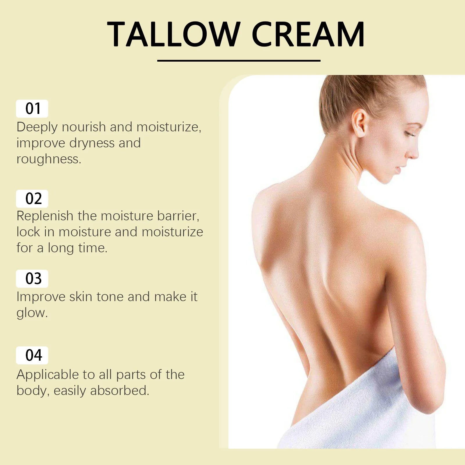 Beef Tallow for Skin, Tallow and Honey Cream, Organic Beef Tallow Balm for Face Moisturizer with Wild Honey for All Purpose Balm