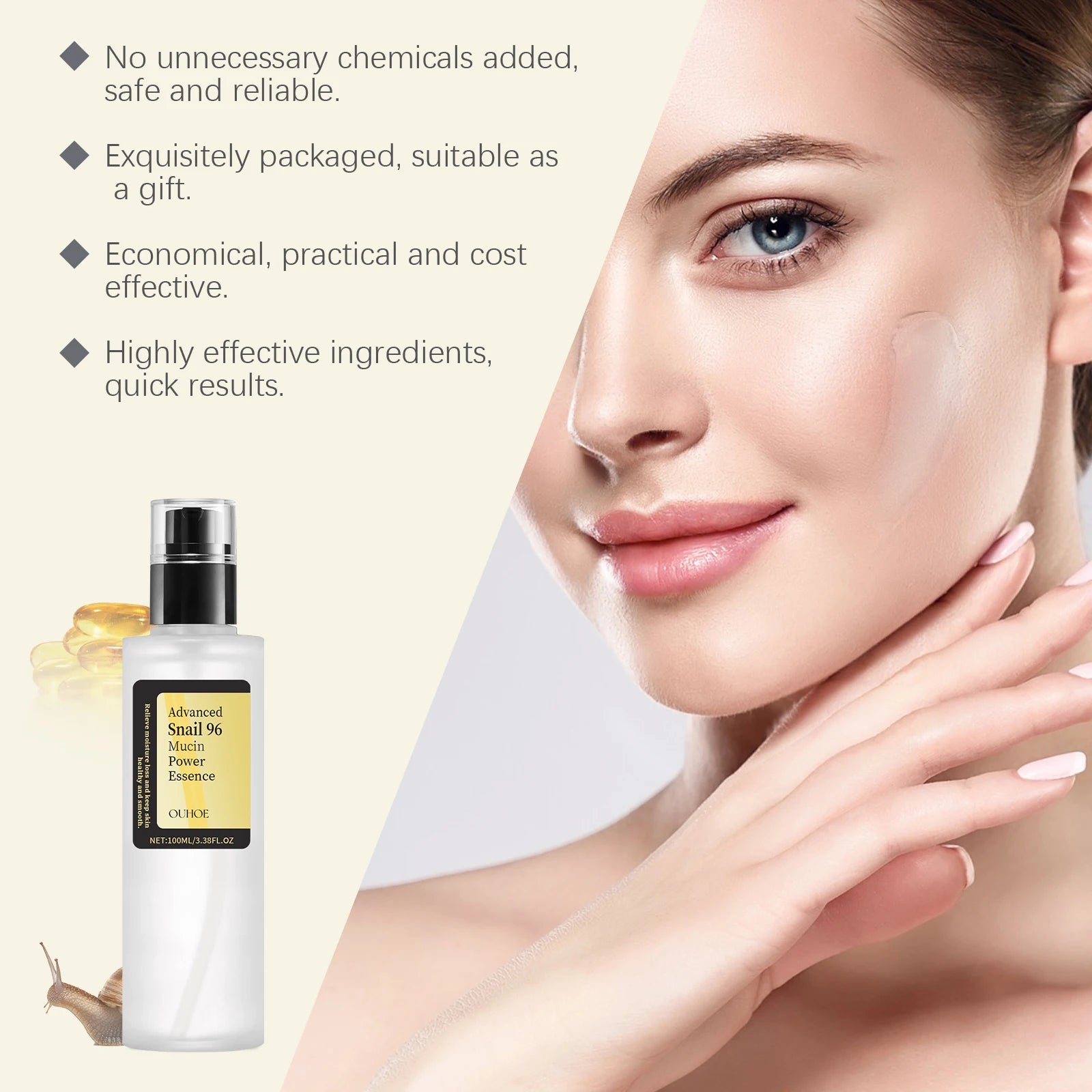 Advanced Snail 96 Mucin Power Essence – Moisturizing, Lifting, Firming & Brightening Skincare