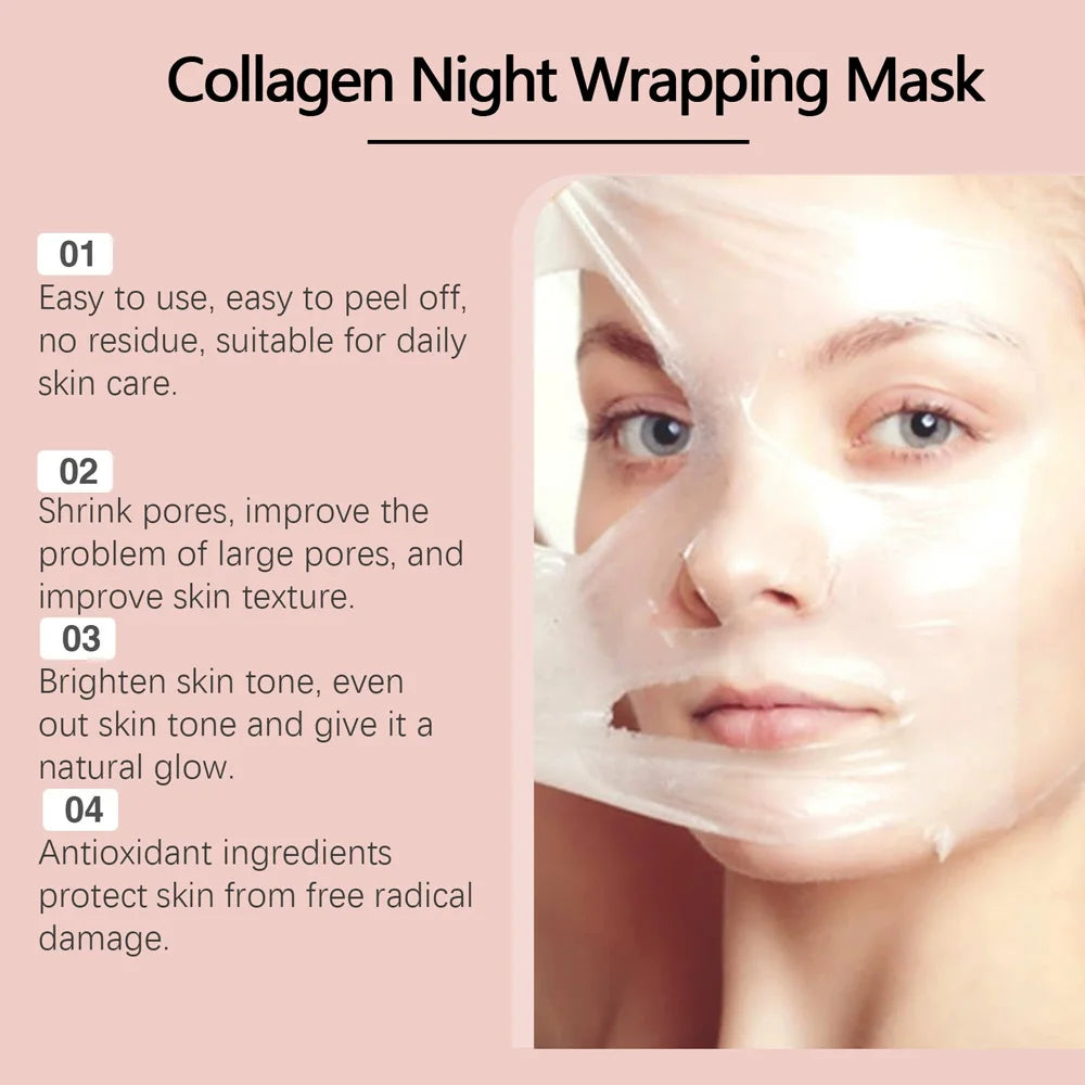 Korean Collagen Overnight Peel-Off Mask Set – Deep Hydration & Wrinkle Care